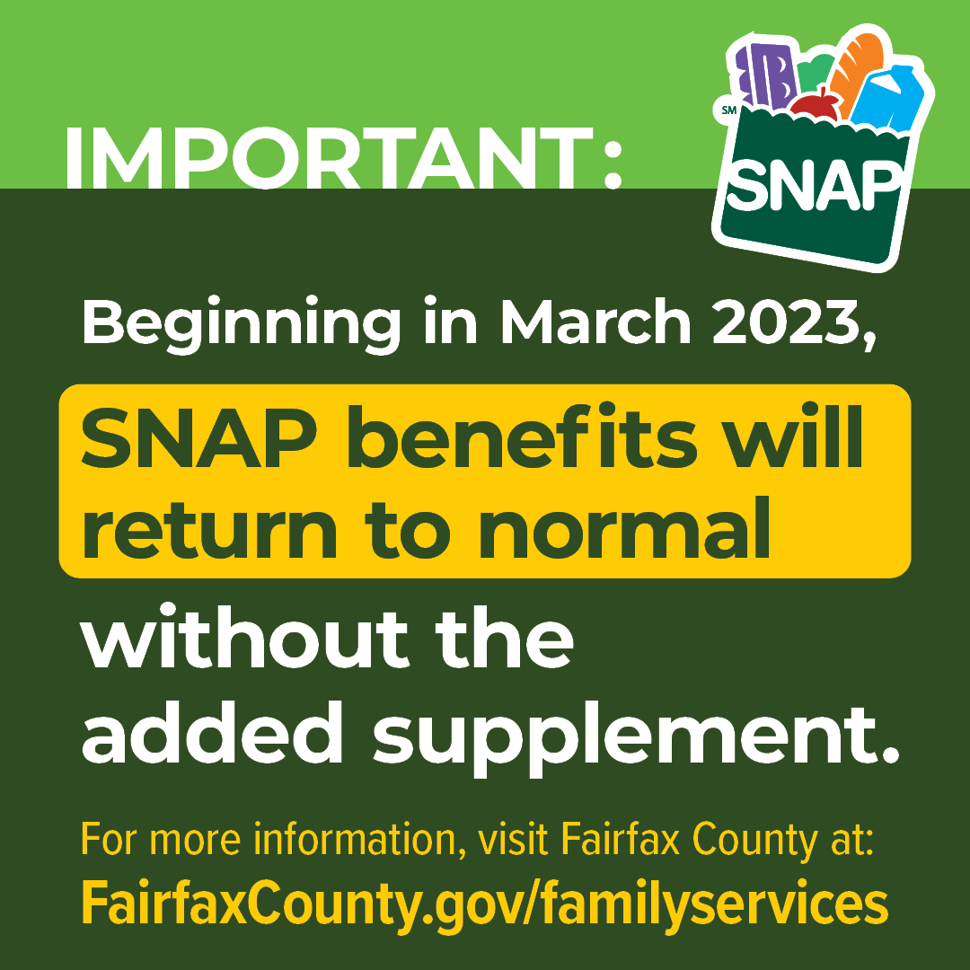 Beginning in March 2023, SNAP benefits will return to normal