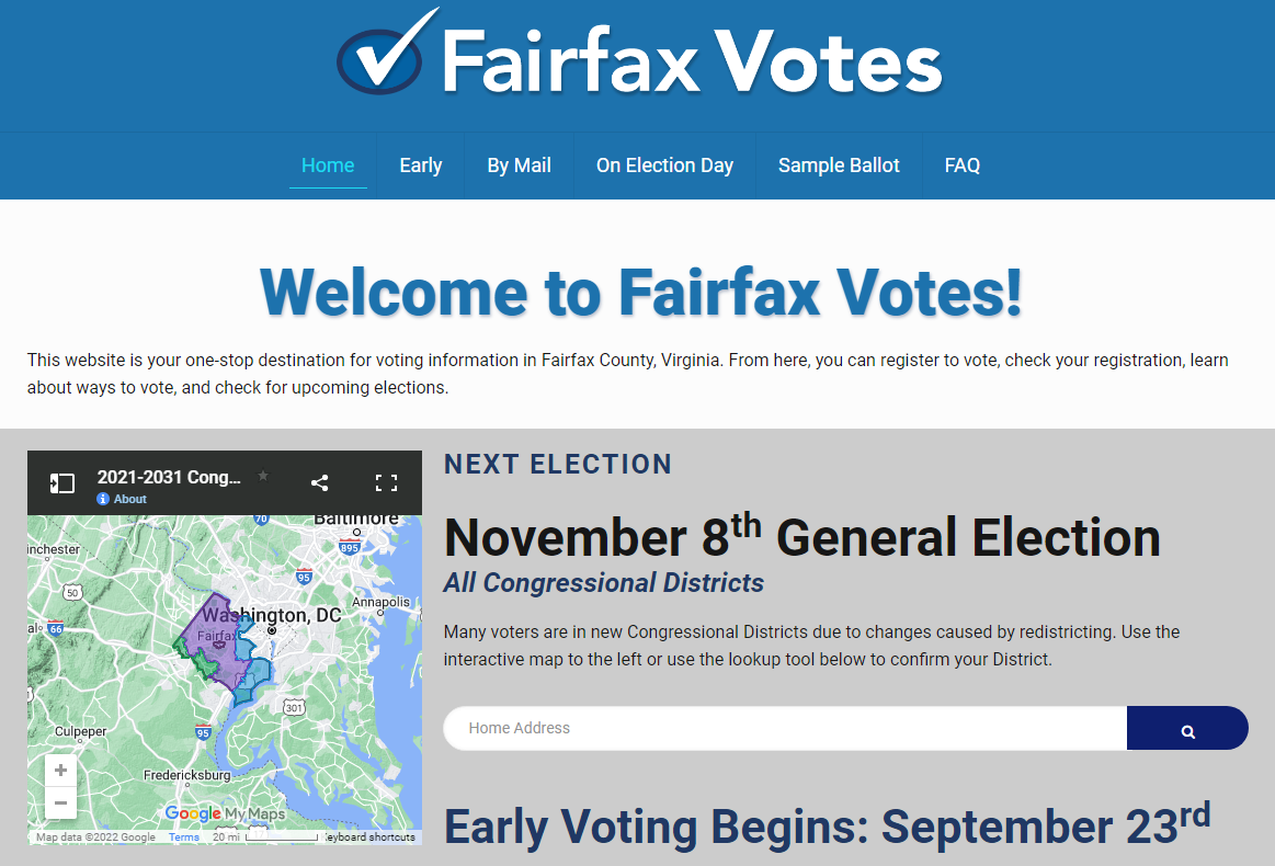 FairfaxVotes.org snapshot